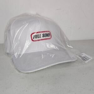 Full Send Golf Birdie Snapback Hat White Adjustable NWT Embroidered Cap